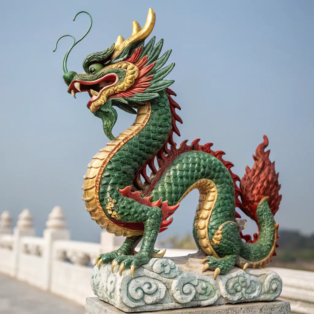 Carved Jade Dragon Sculpture